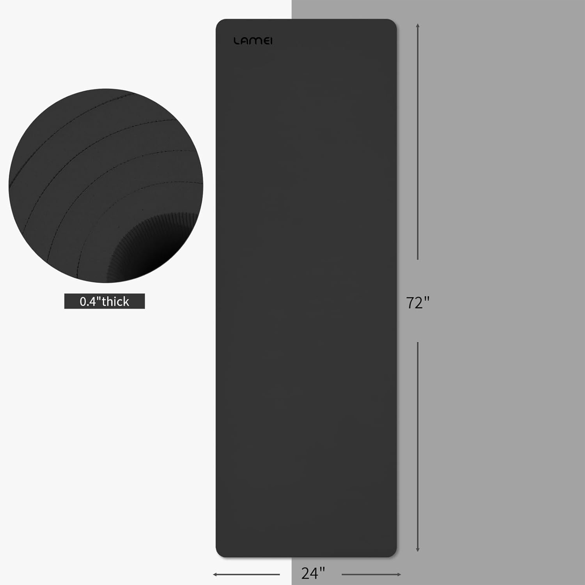 Lamei Yoga Mat,10mm Extra Thick Non Slip,Durable TPE Exercise Mats for Home Workout,Includes Straps for Carryingr, Eco-Friendly Travel Pilates