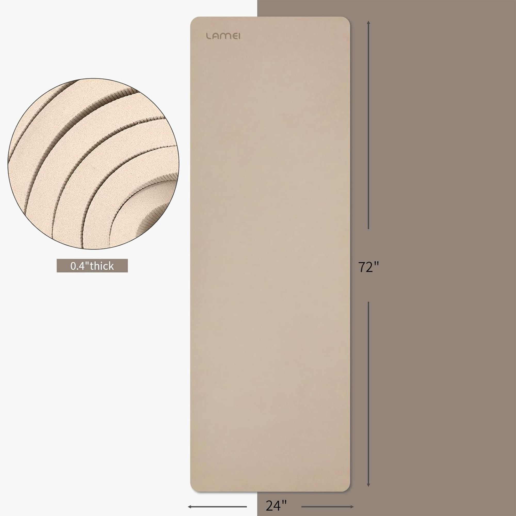 Lamei Yoga Mat,10mm Extra Thick Non Slip,Durable TPE Exercise Mats for Home Workout,Includes Straps for Carryingr, Eco-Friendly Travel Pilates