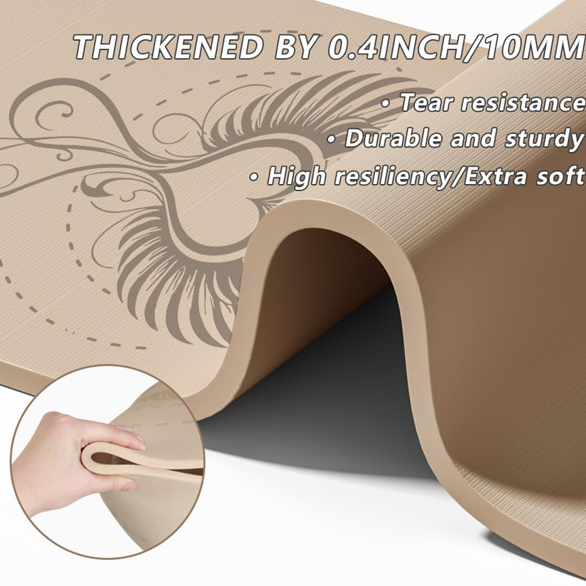 Lamei Yoga Mat,10mm Extra Thick Non Slip,Durable TPE Exercise Mats for Home Workout,Includes Straps for Carryingr, Eco-Friendly Travel Pilates