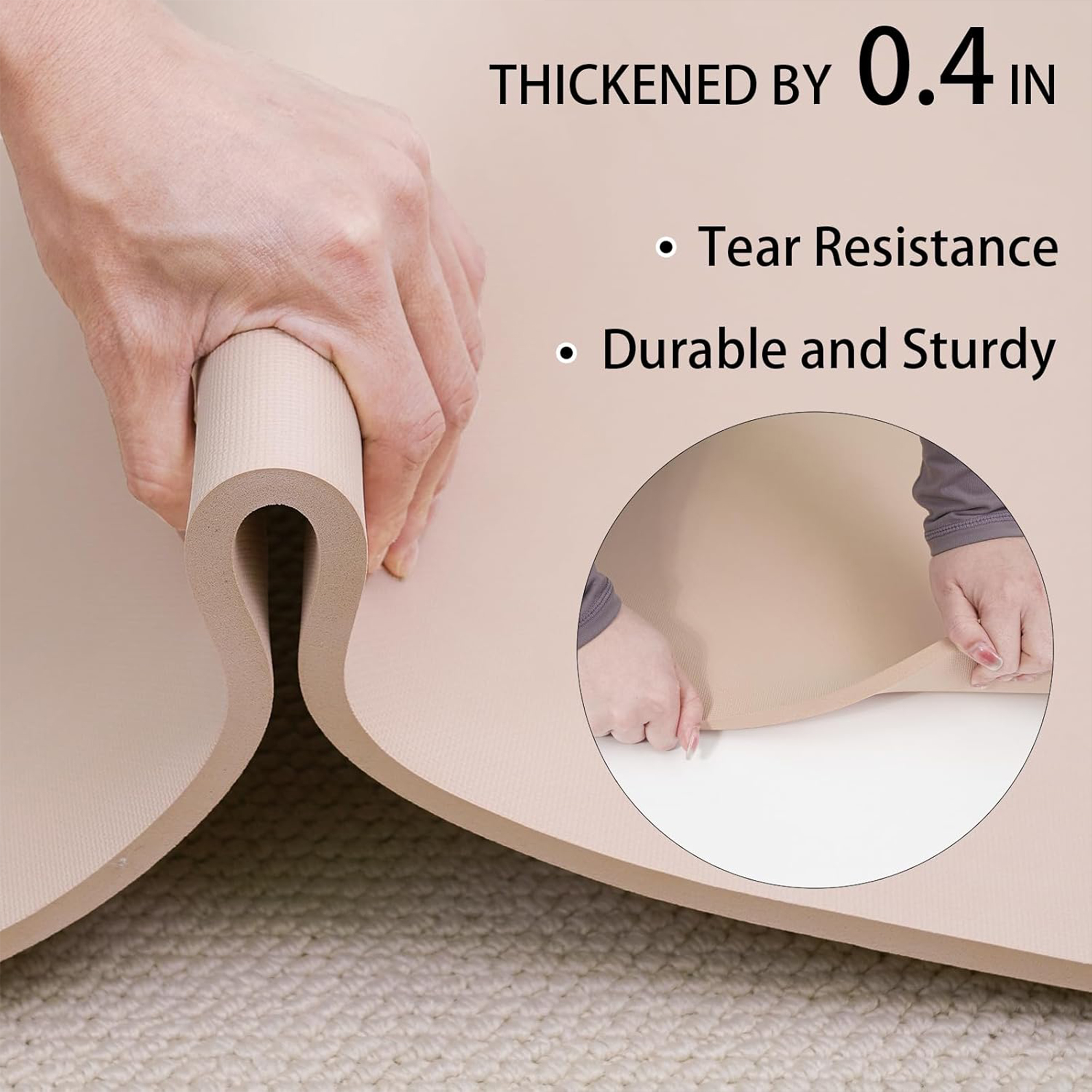 Lamei Yoga Mat,10mm Extra Thick Non Slip,Durable TPE Exercise Mats for Home Workout,Includes Straps for Carryingr, Eco-Friendly Travel Pilates