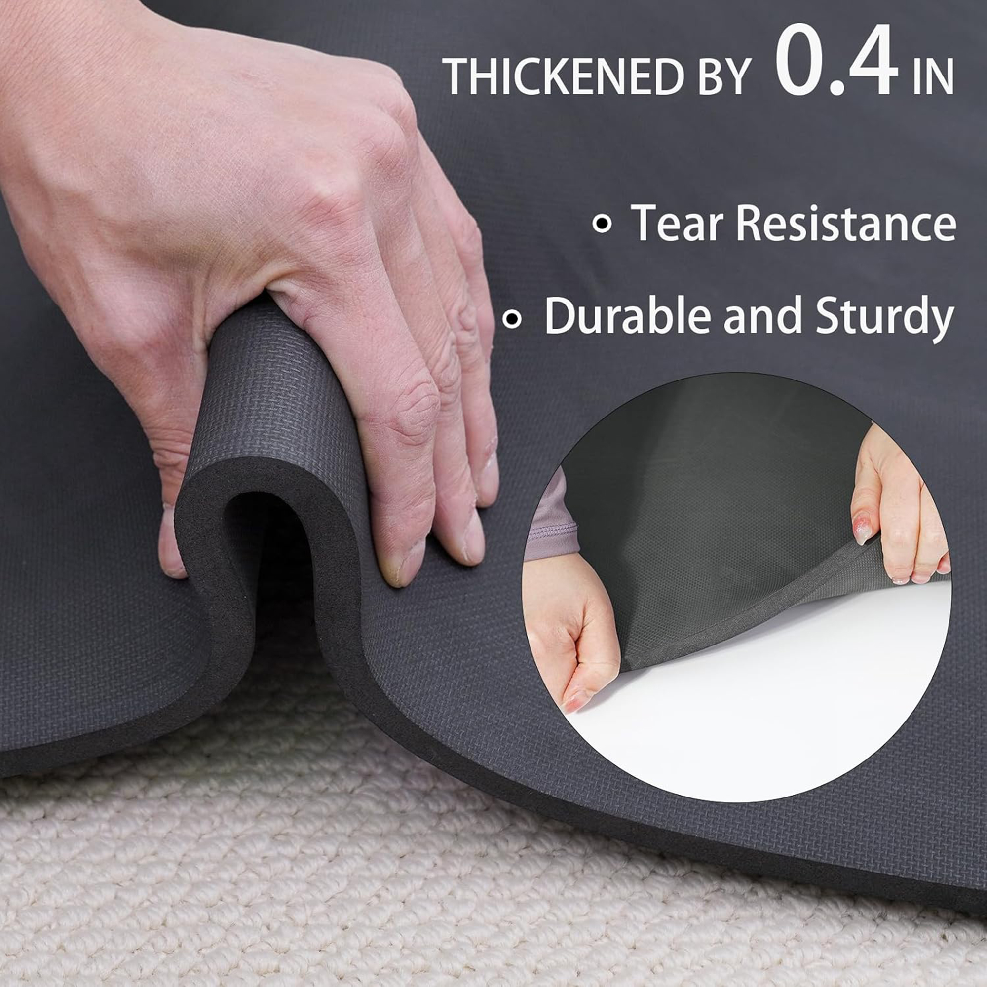 Lamei Yoga Mat,10mm Extra Thick Non Slip,Durable TPE Exercise Mats for Home Workout,Includes Straps for Carryingr, Eco-Friendly Travel Pilates